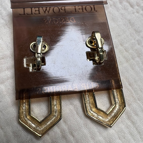 Vintage Joel Powell Designs Clip Earrings Gold - Picture 2 of 6